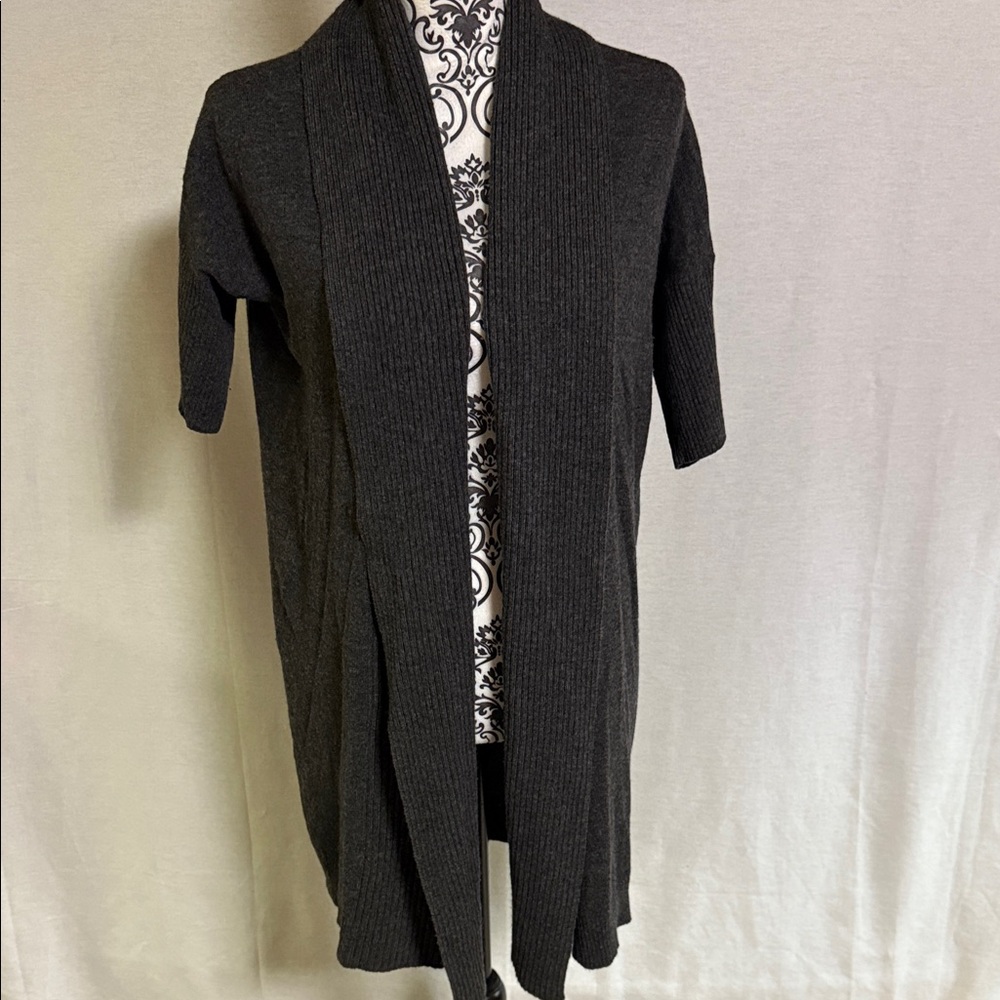 Banana Republic Charcoal Gray Open-Front Cardigan Wool Viscose Nylon Cashmere